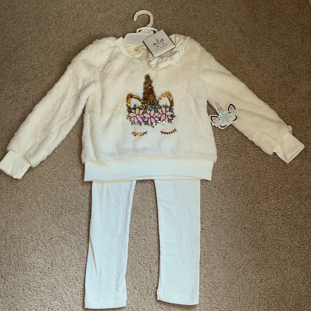 NWT btween girls Unicorn Legging set Size 5